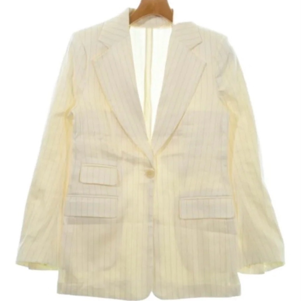Banana Republic Cream Pin Striped Suit